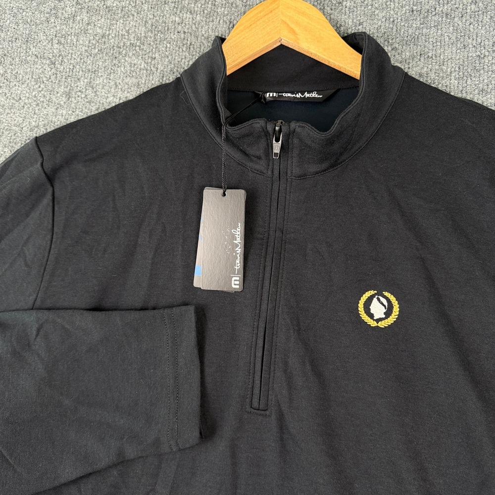 Travis Mathew Coveside 1/4 Zip Pullover Mens L Black Caesars Palace Casino NWT